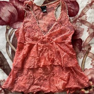 Y2K Pink Lace Top
